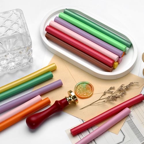 10 Jelly Tones Glue Gun Sealing Wax Sticks for Stamp 0.4" Diameter - color: Jelly Tones