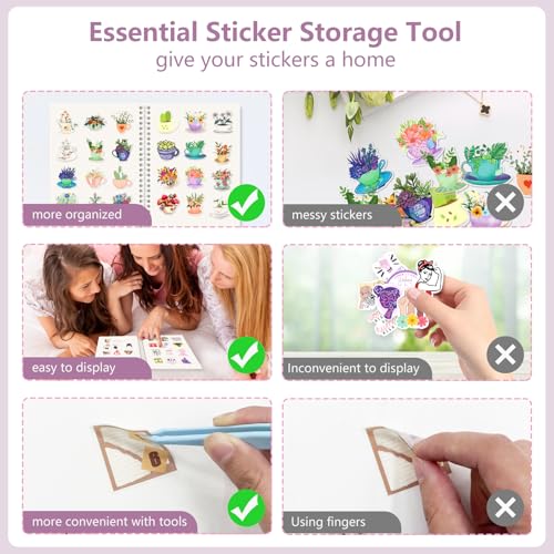 DHATMYC Reusable Sticker Collecting Book Storage Album with 60 Sheets Blank Release Paper - A5 Size Sticker Collection Organizer Book for Adults with Tools (Black) - color: Black