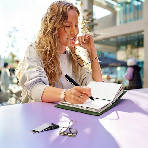 Thenshop Leather Travel Notebook 3 Inserts,Green,Passport Size | Refillable Travel Journal with Pen Holder and Clip, Passport Notebook Accessories for Organizing Notes, Handmade Diary - color: Green, size: Passport Size