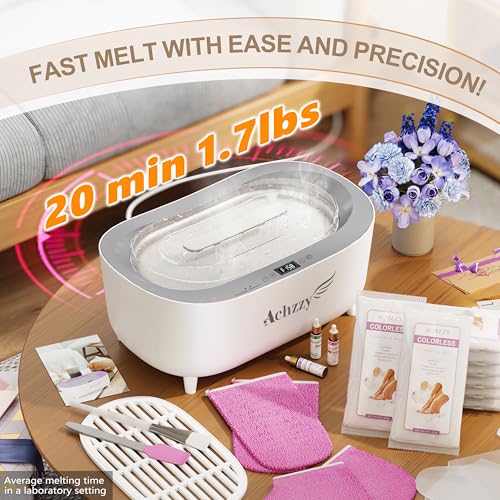 Achzzy Paraffin Wax Machine for Hands and Feet, 5000ml Professional Wax Warmer with Temperature Control, Smart Heating, Stainless Steel Inner Pot, Moisturizing Hot Wax Bath with Unscented Refills - color: Grey