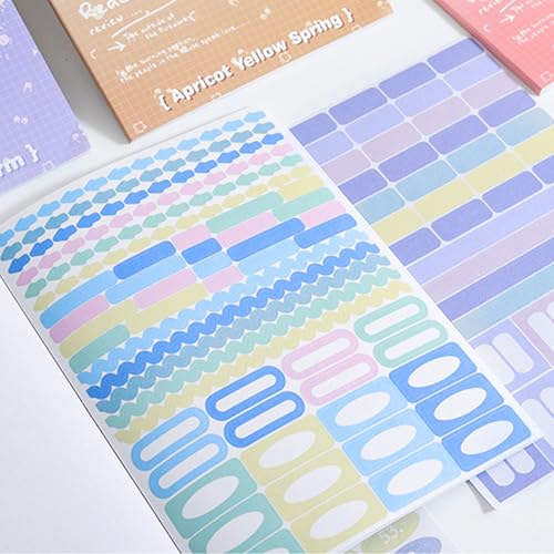 Blue Colorful Label Sticker Scrapbooking Supplies for Junk Journal, 20 Sheets Stickers - Ephemera Stickers Book(TZ-012-003) - color: Blue Label