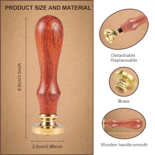 Maple Leaf Wax Seal Stamp Wedding Invitations Embossed Stamp Sealing Removable 1" Brass Wax Seal Stamp Head with Wooden Handle Envelopes Gift Packing Decoration Craft Adhesive Waxing - style: Maple Leaf