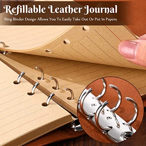 Teling 10 Pieces PU Leather Journal Tree Vintage Refillable Notebook Travel Journal Rustic Bound Diary Daily Writing Notepad with Lined Pages Gifts for Men Women(A6, 5'' x 7'') - size: A6, 5'' x 7''