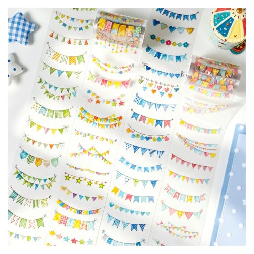 PET Tape Stickers for Scrapbooking Supplies,Flags Journal Stickers for Deco - color: Nature