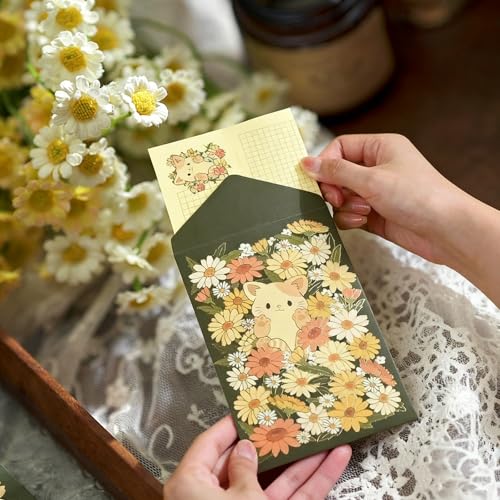 48 Pcs Stationery Paper Envelopes Set | Includes 24 Lined Writing Paper & 12 Envelopes & 12 Stickers,Animal Letter Writing and Stationery Paper Envelopes(4Style) - color: Shining