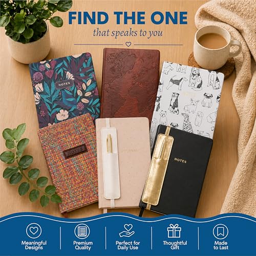 WORLD TRAVELER Eccolo A5 Lined Journal 256 Ivory Pages Lay Flat 6x8 - color: Watercolor Foliage