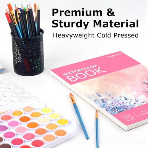 Hapikalor Watercolor Paper Pad, 9"x12" Water Color Paper, 140lb/300gsm Pink - color: Pink, size: 9" x 12" Pad