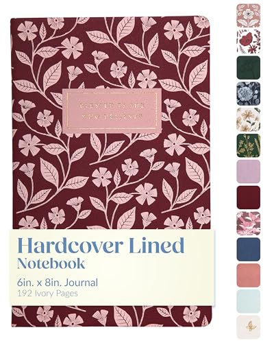Eccolo Christian Journal Notebook Hardcover Lay Flat 192 Ivory Lined Pages - color: Rouge, size: 6X8