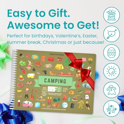 Cupkin Camping Coloring & Sticker Activity Book | 500+ Stickers - color: Camping