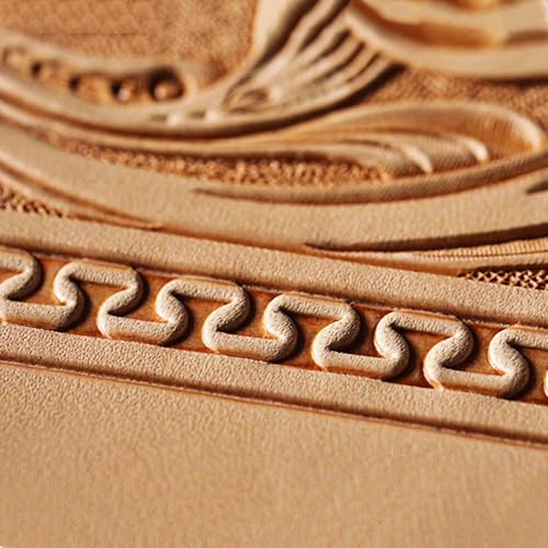 Hourglass Border Leather Stamps 304 Steel Leathercraft Staming Tool for Professional Carving DIY (Small,Smooth) - size: Small, style: Smooth