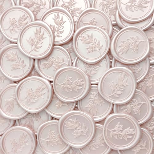 Pollize 50Pcs Wax Seal Stickers, Wedding Invitation Envelope Stickers - color: Champagne