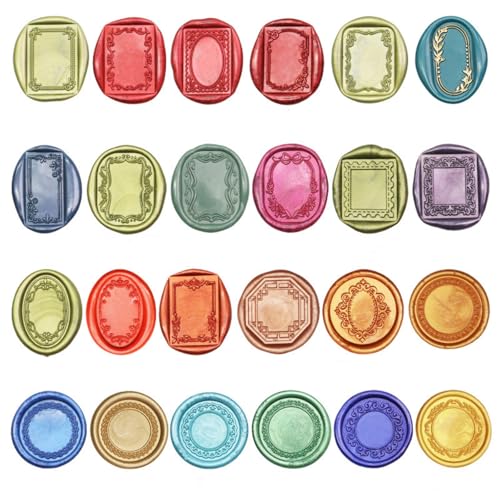 Frame Wax Seal Stamp, Atopbb 3D Embossed Frame Relief Carving Wax Sealing Stamp, Frame Wax Stamp Head Wood Stamp Handle, Wax Stamp for Wedding Invitations, Letter (F08) - style: F08
