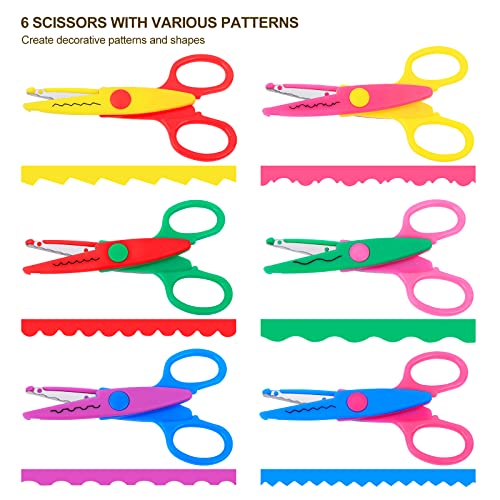 UCEC Craft Scissors Decorative Edge, Zig Zag Scissors for Crafting, 6 Pack - color: Style 1