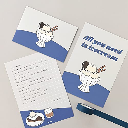 Monolike Fall In Newtro ver.3 Letter Paper and Envelopes Set - 8Type, 32 Letter Paper + 16 Envelopes - color: Fall in newtro ver.3
