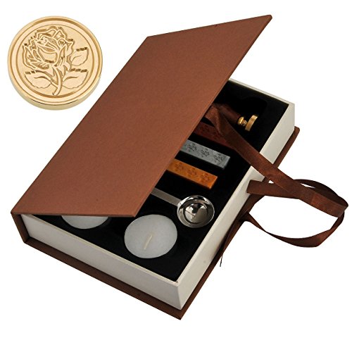 Yoption The Rose Wax Seal Stamp Set with Sealing Wax Sticks - color: The Rose