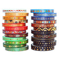 Dizdkizd Slim Washi Tape, Foil Gold Washi Tape Skinny for Planners Scrapbooks Cards Decoration, Tribal Ethnic Patterns, 3mm/5mm, 3m per Roll, A Set of 26 Rolls