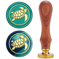 CRASPIRE Sea Turtle Wax Seal Stamp 25mm Ocean Summer Sealing Stamps Vintage Retro Brass Head Wooden Handle Removable for Wedding Invitations Envelopes Birthday Gift Packing Card Making