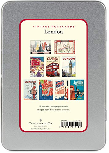 Cavallini - Carte Postale - London - Tin of 18 Postcards - 9 Designs/2 Per Design