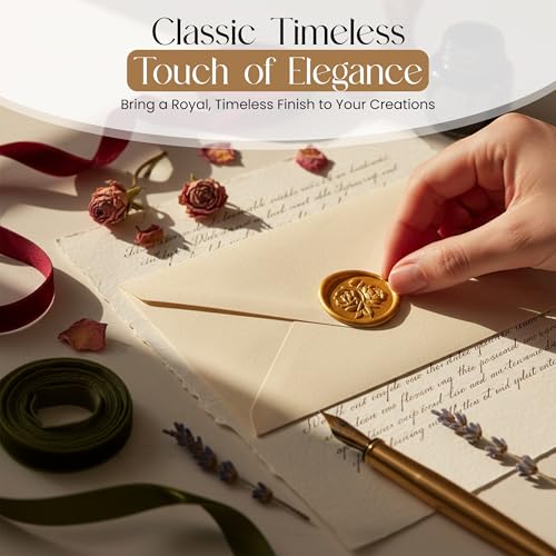 50 PCs Gold Wax Seal Stickers, 3D Self-Adhesive Classic Gold Stickers - color: Classic Gold