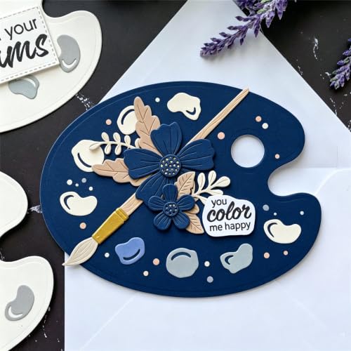 Metal Cutting Die for Scrapbooking, Tools Card Making Supplies Durable Cut Stencils for DIY Scrapbook Photo Album Decorative Paper Card (Flower Palette 5.2 x 3.9 in) - color: Flower Palette 5.2 x 3.9 in