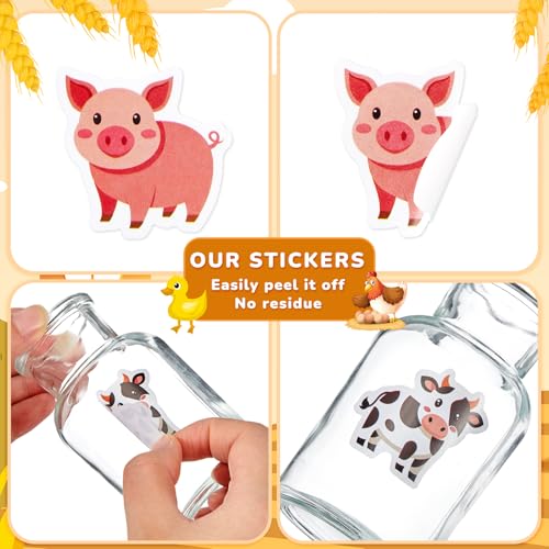 Qeeenar 500 Pcs Farm Animal Stickers Roll, Reward Decals for Kids | 8 Cute Designs, Suitable for Teacher Rewards, Classroom Party Favor, Scrapbooking Decoration, Motivational Incentive Stickers - style: Farm Animal