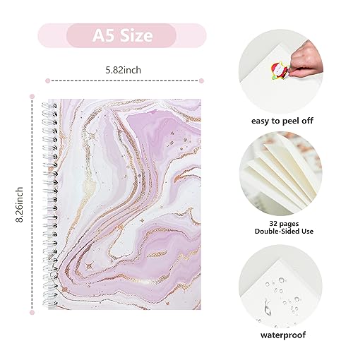 YUATCYA Reusable Sticker Book Collecting Album Storage Book A5, Light Pink - color: Light Pink