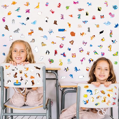 1100PCS Animal Stickers, 220 Designs Wild/Marine/Farm Animals Decals-Dogs, Cats, Dinosaurs, Cute Motivational Reward Stickers, Decorative Sticker for Kids, Animal Party, Scrapbook, Craft (40 Sheets) - style: Animal