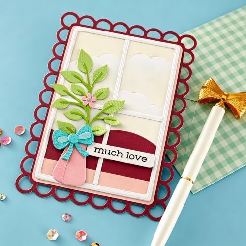 3D Backgrounds Frame Metal Cutting Die for Scrapbooking, Metal Die Cuts Stencils & Crafting Die Cut New Cutting Dies DIY Album Card Making Decor Paper Craft (Sky Cloud Frame 5.2 x 3.8 in) - color: Sky Cloud Frame 5.2 x 3.8 in