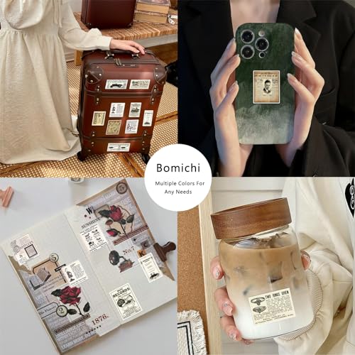 Bomichi Vintage Stickers for Scrapbooking, Retro Newspaper Stickers for Journaling, Decorative Stickers Aesthetic Vinyl Stickers for Junk Journal Diaries Collage DIY Crafts - style: newspaper-100