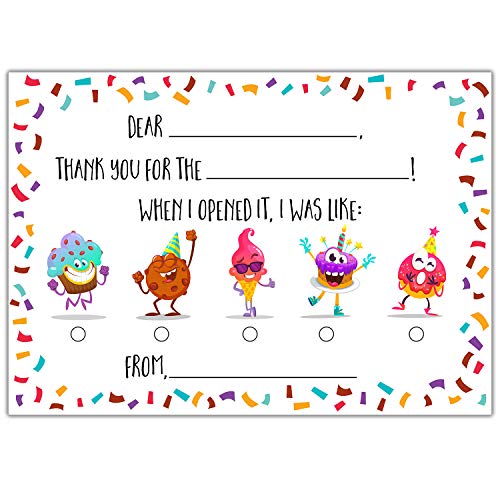 Fun & Easy Kids Fill in the Blank Thank You Postcards, 25 Card Set