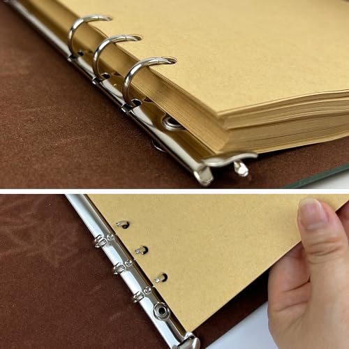 Leather Writing Journal Notebook,Classic Spiral Bound Notebook Refillable Diary Sketchbook Gifts with Unlined Travel Journals to Write in for Girls and Boys(Leaves,A5/Dark Green) - color: Dark Green
