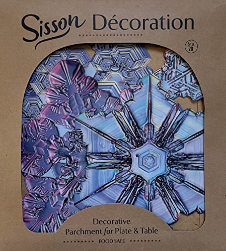 Parchment Paper Leaves for Cheese & Charcuterie Boards - Sisson Snowflakes, Pack of 20, Made in USA with French Parchment Paper. Rinse clean, dry, reuse. - color: Snowflakes