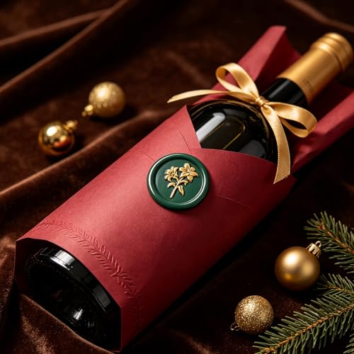 LANKIN Lily Wax Seal Stamp, Floral Plant Theme; 25mm Brass Head with - color: Lily