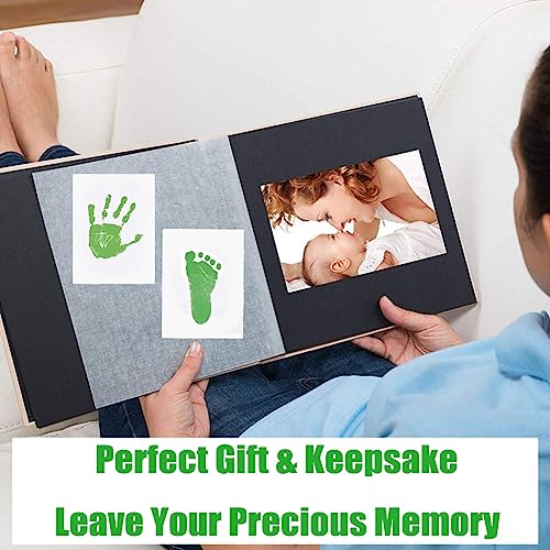 Inkless Hand and Footprint Kit, Newborn Baby Keepsake, 4-Pack | No-Mess Clean Touch Ink Pad for Baby Handprint & Footprint, Non-Toxic Baby Gift, Pet Paw Print Kit(2 Pack Blue 、2 Pack Green) - color: 2 pack blue and 2 pack green