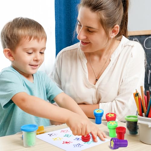 Yexiya 100 Pcs Star Stampers Bulk Back to School Teacher Review Stamps - style: Star