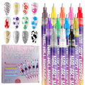 EBANKU 12 Colors Nail Art Pens Set, 3D 0.5MM Nail Polish Pens Graffiti Dotting Pen Quick-Drying Acrylic Nail Paint Liner Pen Tools for DIY Nail Art Manicure Tools - color: 12P