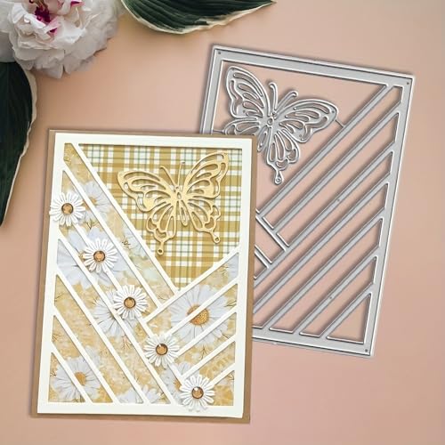 3D Backgrounds Frame Metal Cutting Die for Scrapbooking, Metal Die Cuts Stencils & Crafting Die Cut New Cutting Dies DIY Album Card Making Decor Paper Craft (Butterfly 5.5 x 3.9 in) - color: Butterfly 5.5 x 3.9 in