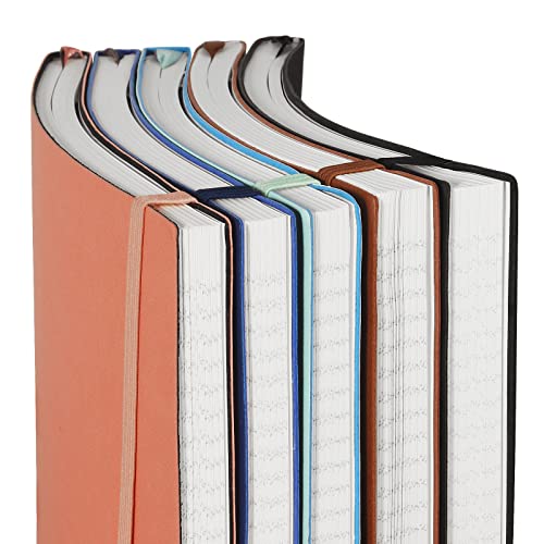 Business Journals 2 PACK - B5 College Ruled Notebook Large Soft Cover Journal with 100gsm Thick Lined Paper,376 Numbered Pages,7.6" X 10",Inner Pocket - Black Black - color: Black-Black