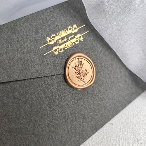 Pollize 50Pcs Wax Seal Stickers, Self-Adhesive Wedding Envelope Stickers - color: Gold