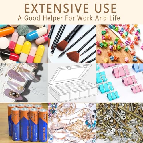 74pcs Bead storage containers, bead organizer boxes and craft storage boxes for bracelet making DIY jewelry craft nails, bracelets, jewelry, diamonds, clay beads, screws 2.5x1.7x0.8Inch - color: 2pack 74pcs(2.5x1.7x0.8Inch)