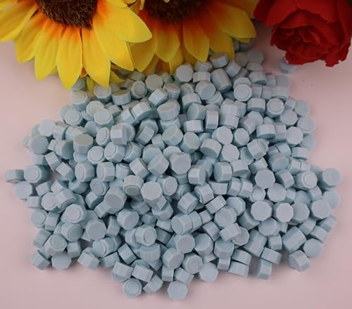 400 Pieces Sealing Wax Beads for Seal Stamp, PORXFLY Wax Seal Beads Great for Wedding Invitations, Wine Packages,Cards Envelopes, Gift Wrapping (Ocean Blue) - color: Ocean Blue