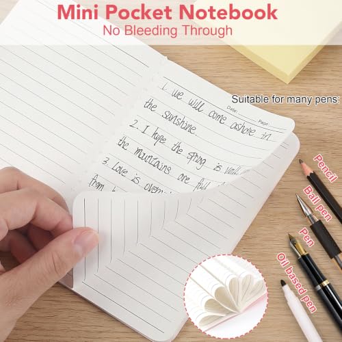 BESARME Mini Pocket Notebooks, Lined A6, 16 Pack, 8 Colors | 3.54 x 5.51 In Pocket Size, Smooth Lined Paper, Easy For Notes Journaling And Classroom Gifts - color: Gradient Colors-lined