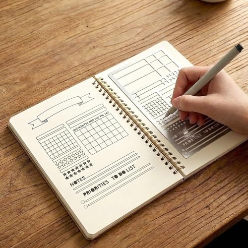 Ymapinc Metal Stencils for Journaling, 2pcs Calendar Stencil for Planner