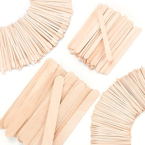 EWVVSS 4 Styles 500 Pcs Waxing Sticks Assorted Wax Applicator Sticks For Body Legs Face With Small Medium Large Sizes Wood Popsicle Sticks For Waxing Or Wood Craft Sticks