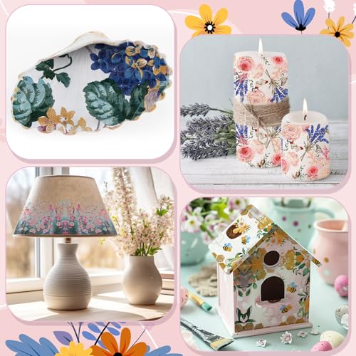 Crtiin 20 Pack Decoupage Napkins Floral Cocktail Decorative Paper Napkins - style: Style 5