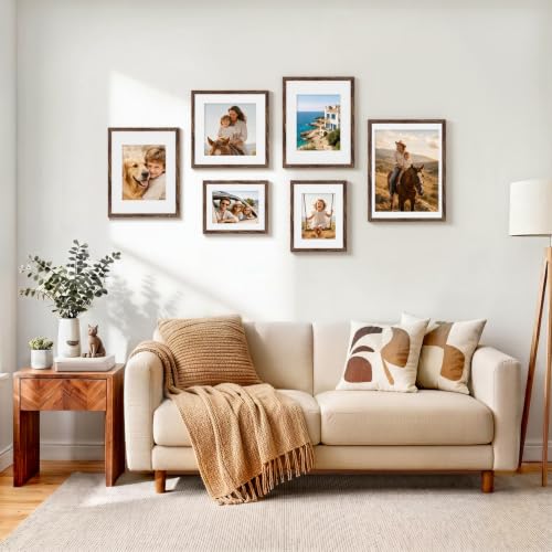 Vittanly 12x16 Picture Frames Set of 10 for Wall Mounting, Brown - color: Brown, size: 12x16
