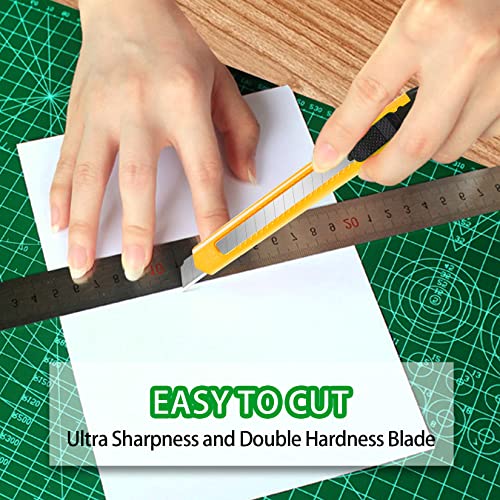 4 Pack Box Cutter, 9mm Snap-off Utility Knife, Box Cutter Retractable for Opening Packages Cartons, Box Opener, Disposable Razor Knife Exacto Knife Perfect for Office and Home use - color: 4 Pack - Red, Yellow, Blue, Green