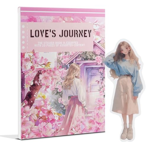 Snycler Sticker Book for Journal 20 Sheets Vintage PET Washi Stickers-4 - color: Love Journey