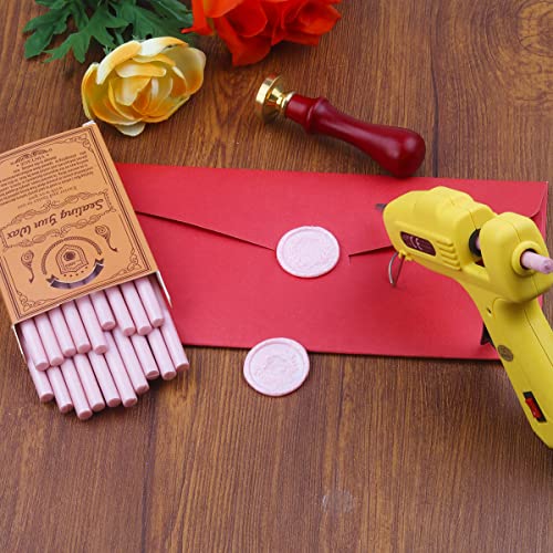 Pearl Pink Wax Seal Sticks, Wasole 40pcs Glue Gun Champagne Rose Wax Sealing Sticks Beads Great for Wax Sealing Stamp, Wedding Invitations, Letter Envelopes (Pearl Pink) - color: Pink
