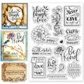 CHGCRAFT Flowers Blessings Clear Stamps Plants Transparent Stamps Silicone Clear Stamp Seals for DIY Scrapbooking Photo Album Decoration, 4.3x6.3 inch - style: Flowers Blessings